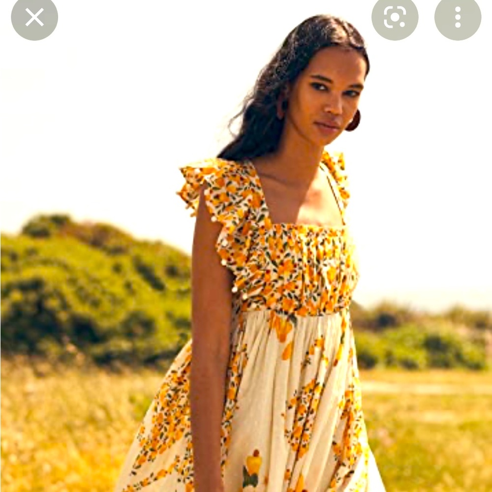 NWT FARM Rio Cashew Crossed Back Maxi Dress - Picture 2 of 14